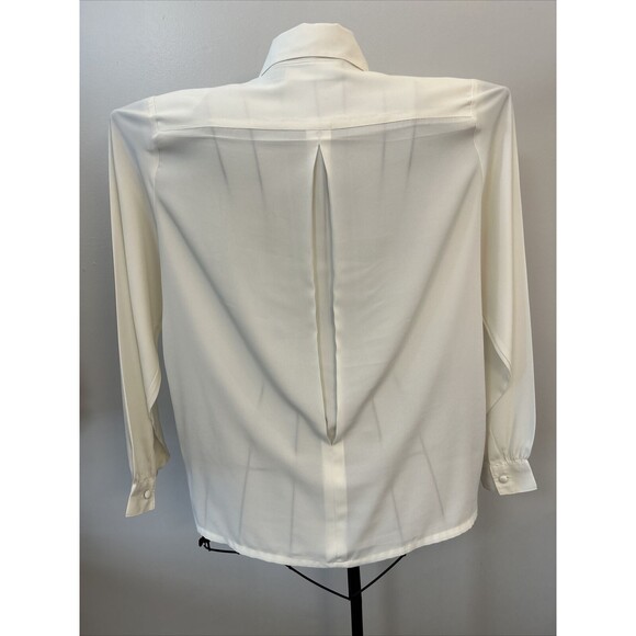 Yves St. Clair Blouse Vintage ivory size 12 button down - Picture 2 of 11